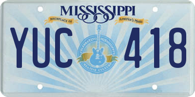 MS license plate YUC418
