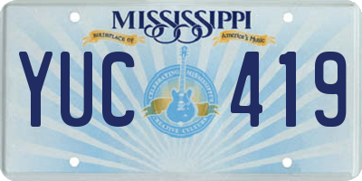MS license plate YUC419