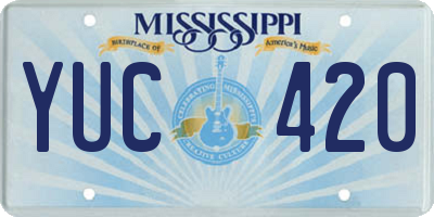 MS license plate YUC420