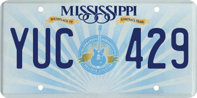 MS license plate YUC429