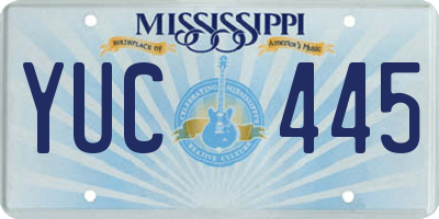 MS license plate YUC445