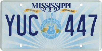 MS license plate YUC447