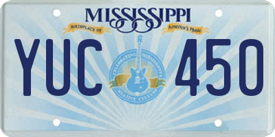 MS license plate YUC450