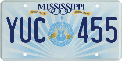 MS license plate YUC455