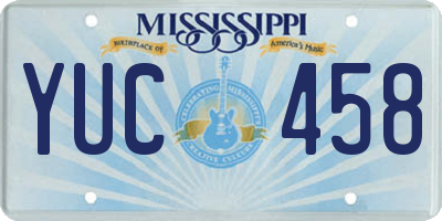 MS license plate YUC458