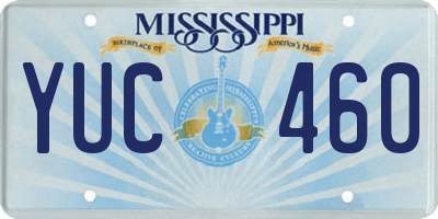 MS license plate YUC460