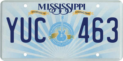 MS license plate YUC463
