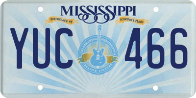MS license plate YUC466