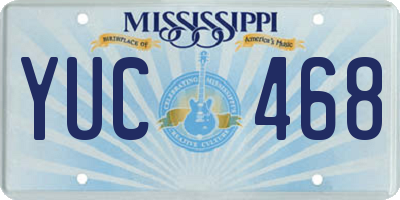 MS license plate YUC468