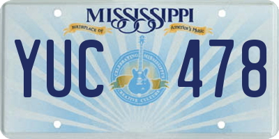 MS license plate YUC478