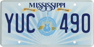 MS license plate YUC490