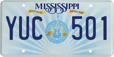 MS license plate YUC501