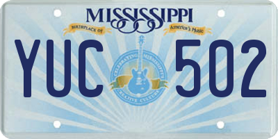 MS license plate YUC502