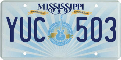 MS license plate YUC503