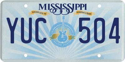 MS license plate YUC504
