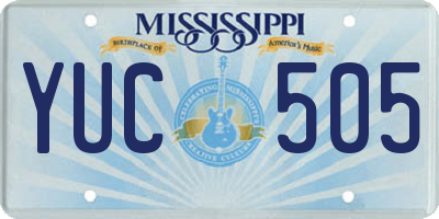 MS license plate YUC505