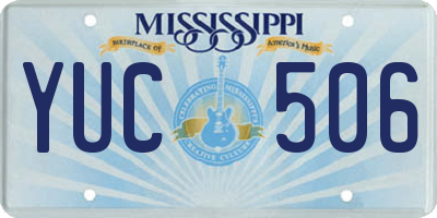 MS license plate YUC506