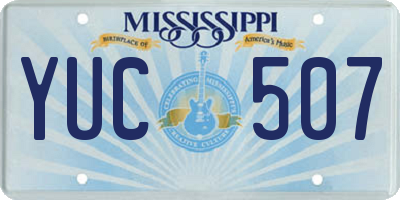 MS license plate YUC507