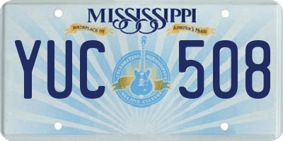MS license plate YUC508