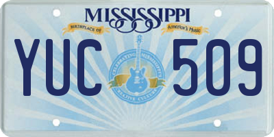 MS license plate YUC509