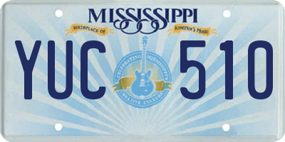 MS license plate YUC510