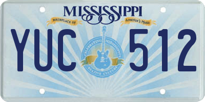 MS license plate YUC512