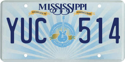 MS license plate YUC514
