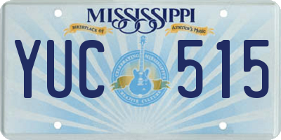 MS license plate YUC515