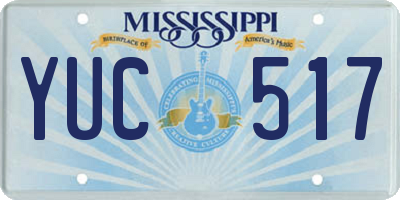 MS license plate YUC517