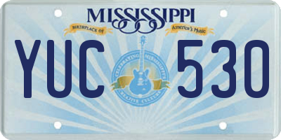 MS license plate YUC530