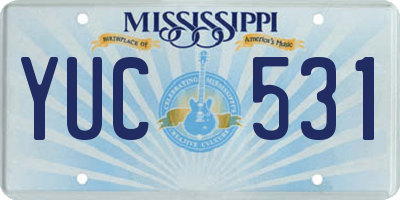 MS license plate YUC531