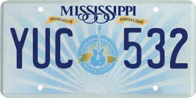MS license plate YUC532