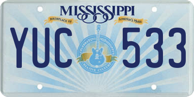 MS license plate YUC533