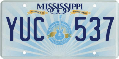 MS license plate YUC537