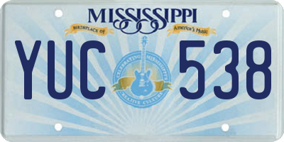 MS license plate YUC538