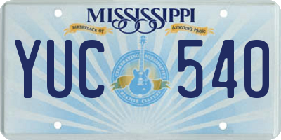 MS license plate YUC540