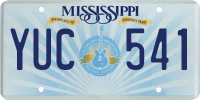 MS license plate YUC541
