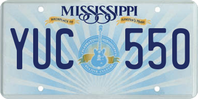 MS license plate YUC550