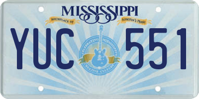 MS license plate YUC551