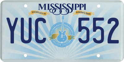 MS license plate YUC552