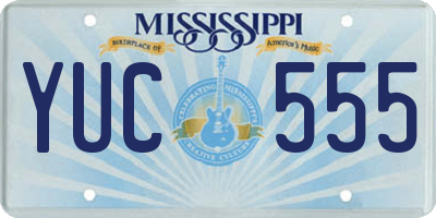 MS license plate YUC555