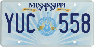 MS license plate YUC558