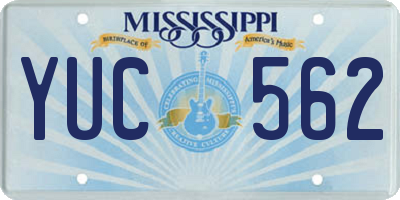 MS license plate YUC562