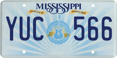MS license plate YUC566