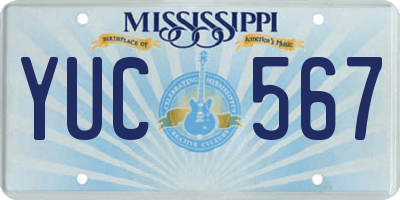 MS license plate YUC567
