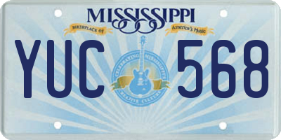 MS license plate YUC568