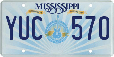 MS license plate YUC570