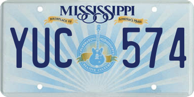 MS license plate YUC574