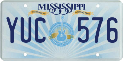 MS license plate YUC576