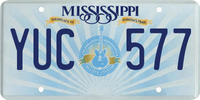 MS license plate YUC577